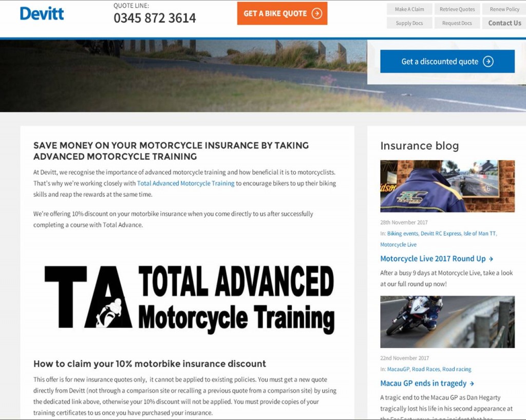 Devitt Insurance Total Advanced Motorcycle Training Total Advanced